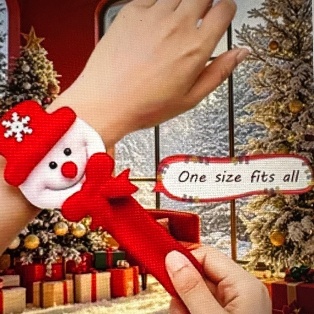 ❣️5|$25❣️5 !! Festive Red Snowman Slap Bracelet for Kids or adults.